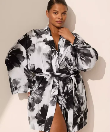 Printed Crepe Robe