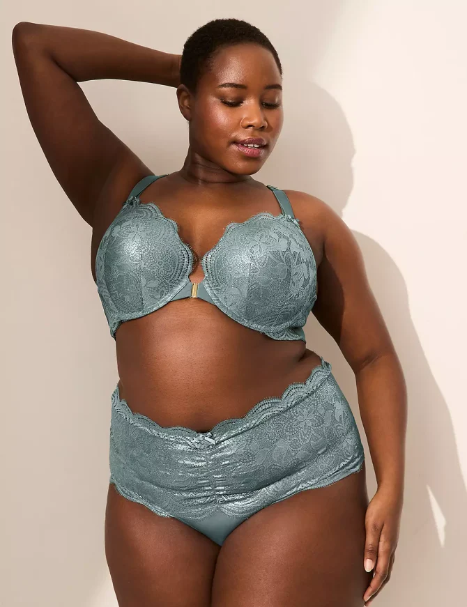 Foiled Lace Wide-Side Thong - Image 3
