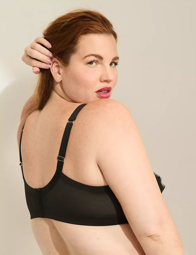 Faux-Leather Quarter Cup Bra - Image 3
