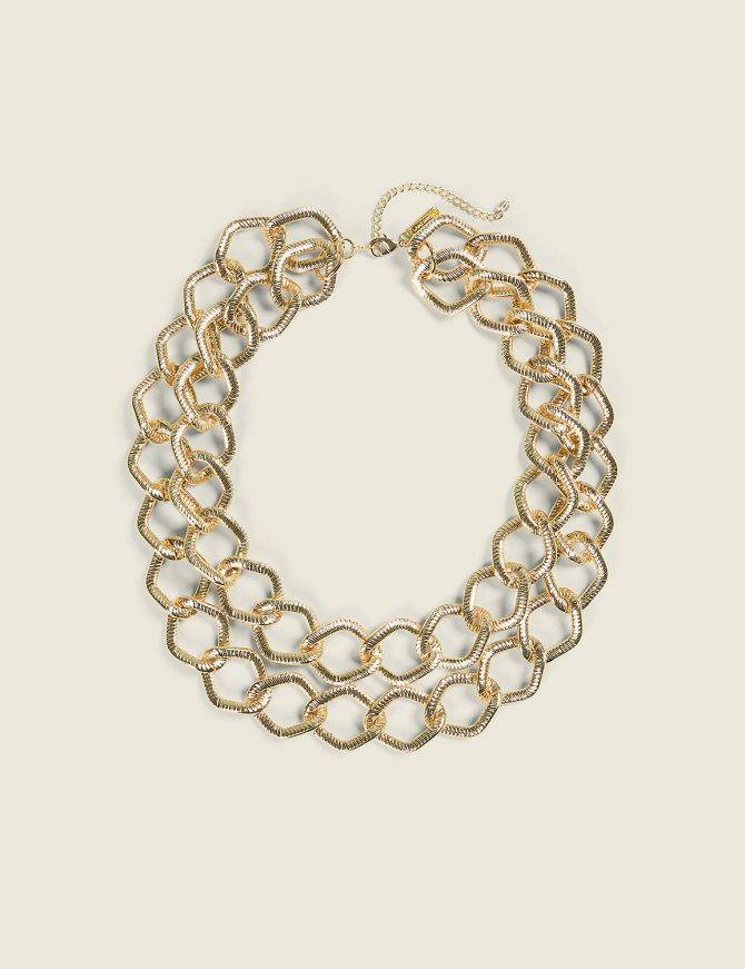 Everyday Goldtone Multi-Row Chain Necklace