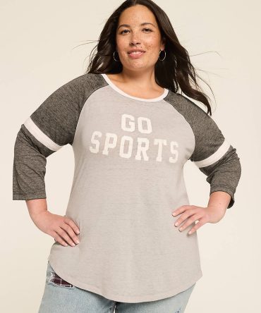3/4-Sleeve Go Sports Graphic Tee