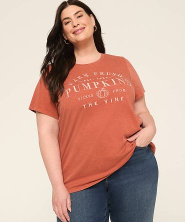 Embroidered Farm Fresh Pumpkins Graphic Tee