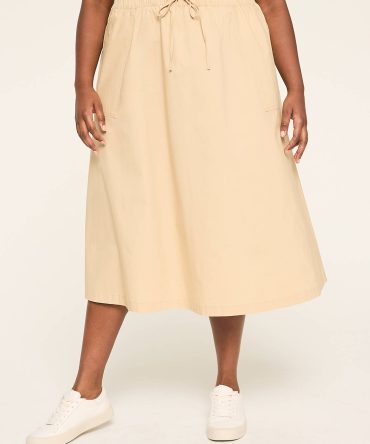Poplin Drawstring Utility Skirt