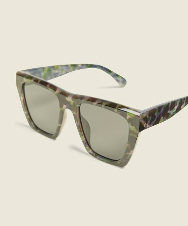 Green & Blue Tortoiseshell Print Cateye Sunglasses