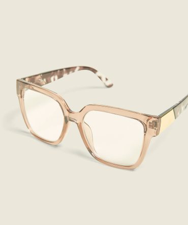 Neutral Side-Detail Square Reading Glasses