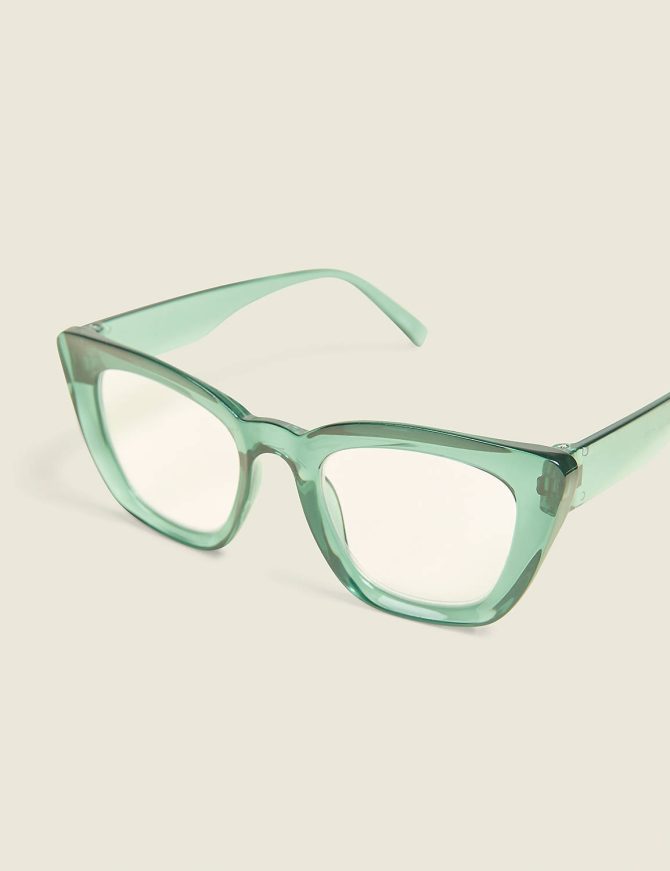 Green Cateye Reading Glasses