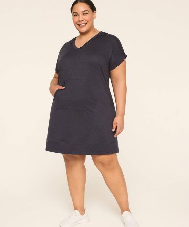 LIVI Soft Hooded Knot-Sleeve Dress