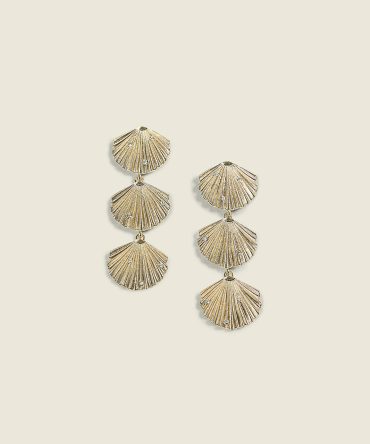 Summer Whimsy Goldtone Shell Drop Earrings