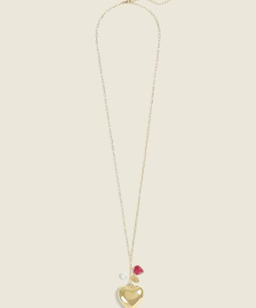 Goldtone Heart & Charms Necklace
