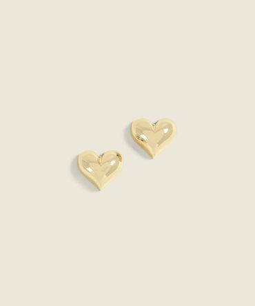 Goldtone Metal Heart Earrings