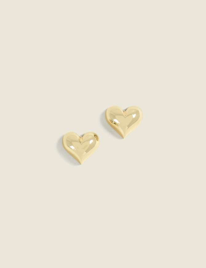 Goldtone Metal Heart Earrings