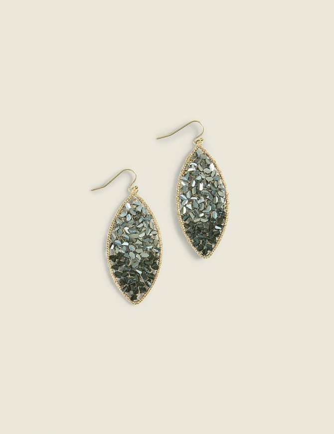 Beaded Ombre Black Drop Earrings