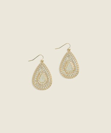 Goldtone Filigree Teardrop Earrings