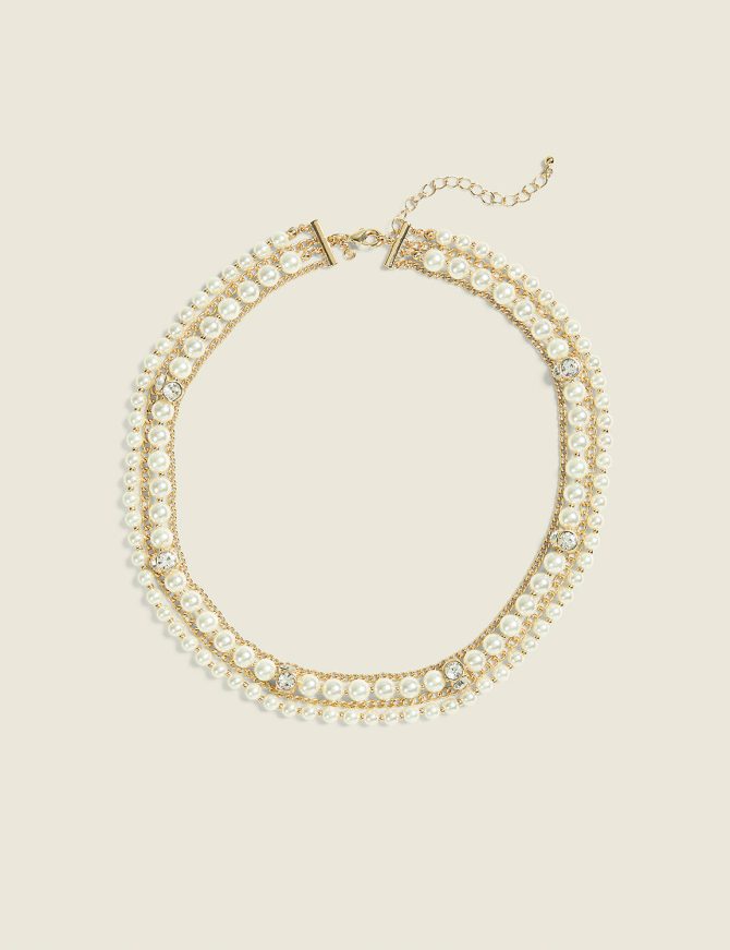 Pearlized Multi-Row Necklace