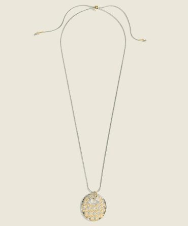 Mixed Metal Filigree Pendant Necklace
