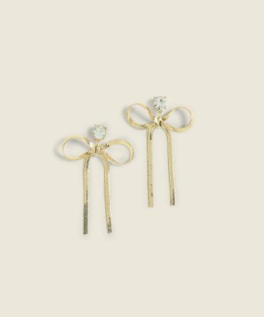 Bow & Sparkle Drop Earrings